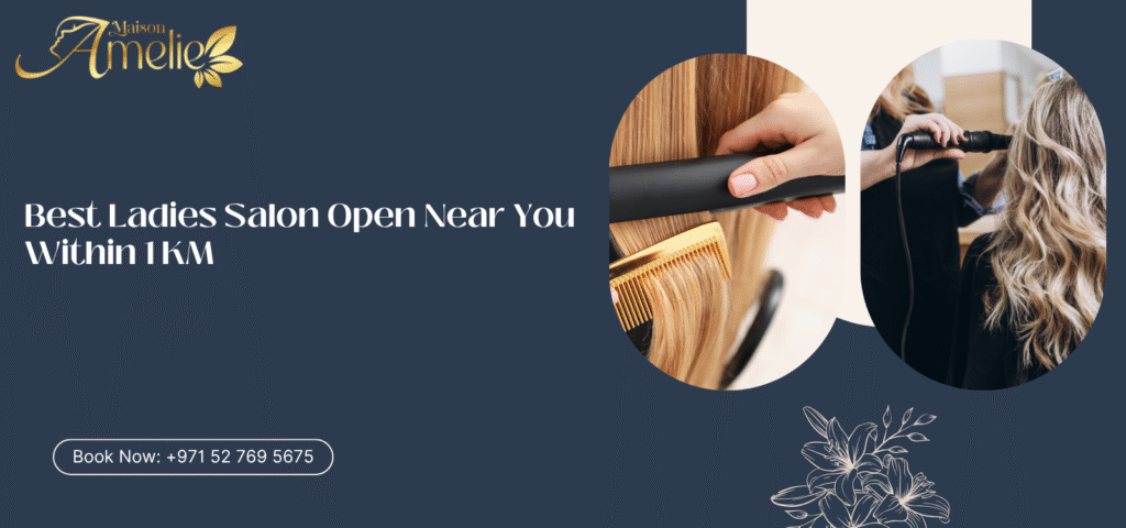 Hairstylist working on a client at the best ladies salon near me.