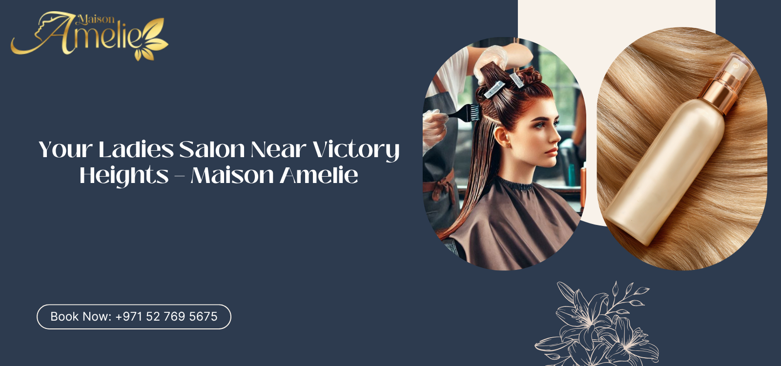 Modern ladies salon near Victory Heights offering hair, nail, and beauty treatments at Maison Amelie.