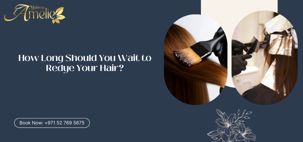 Woman getting hair coloured at a professional hair colour salon in Motor City Dubai