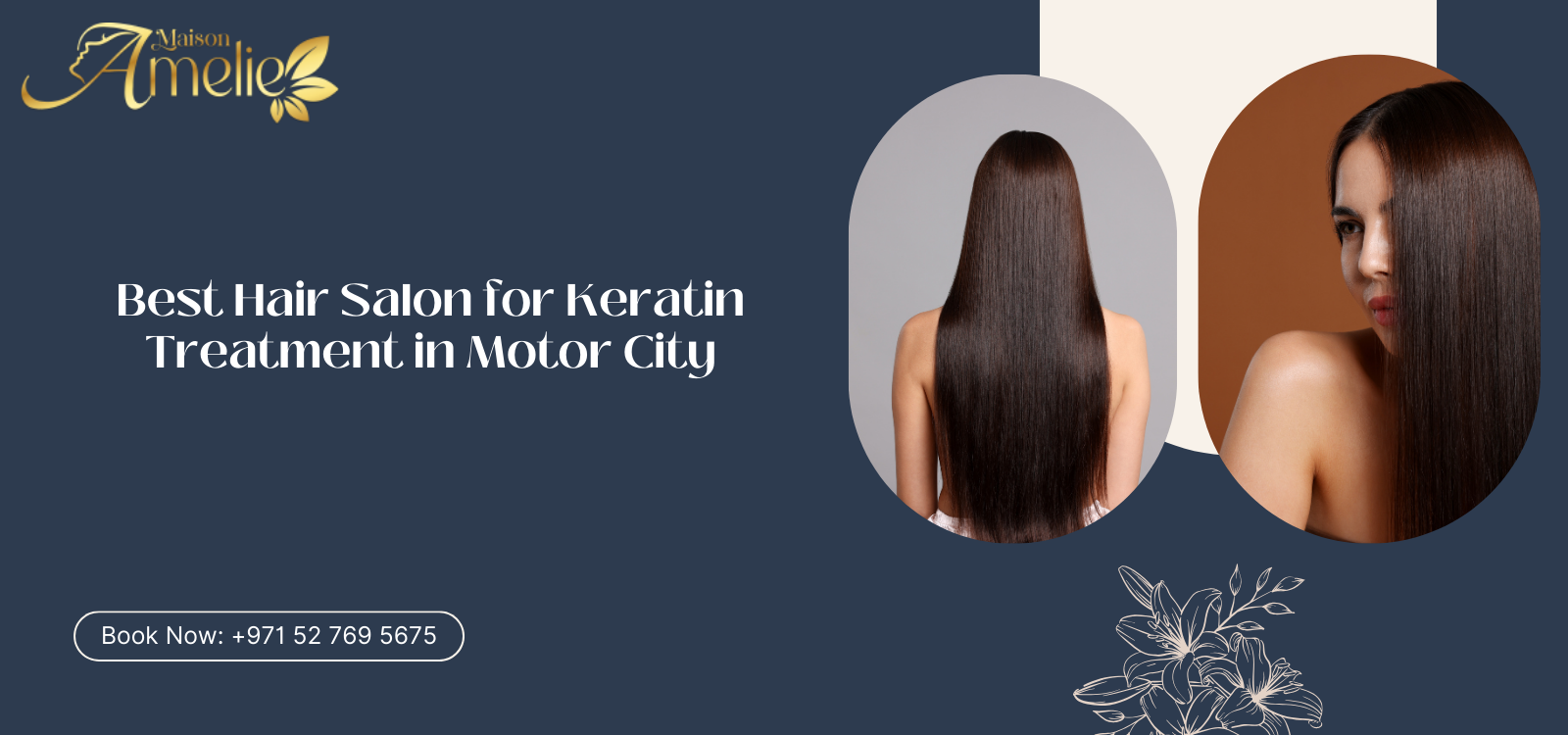 Woman getting a keratin hair treatment at Maison Amelie, Best Hair Salon for Keratin Treatment in Motor City